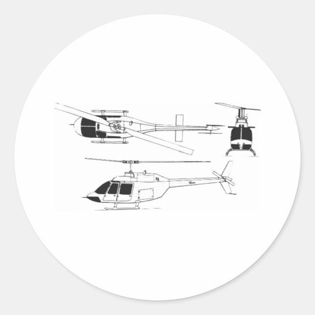 Bell Jet Ranger / TH- Runder Aufkleber (Vorderseite)
