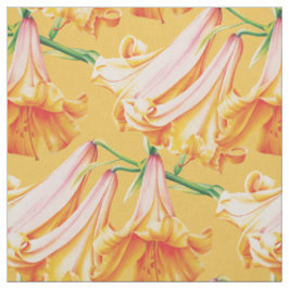 Bell Lily orange gelbe Aquarelltüte Stoff