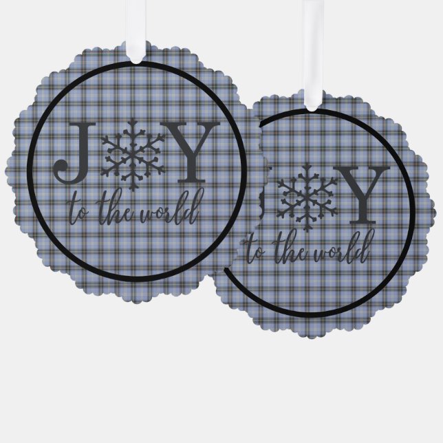 Bell of Borders Scottish Tartan Weihnachten Ornament Karte (Vorderseite/Rückseite)