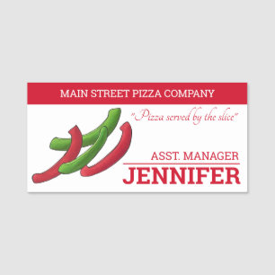 Bell Paprikaschoten Pizza Toppings Pizzeria Italie Namensschild