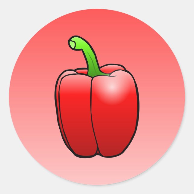Bell Pepper Classic Round Sticker (Vorderseite)