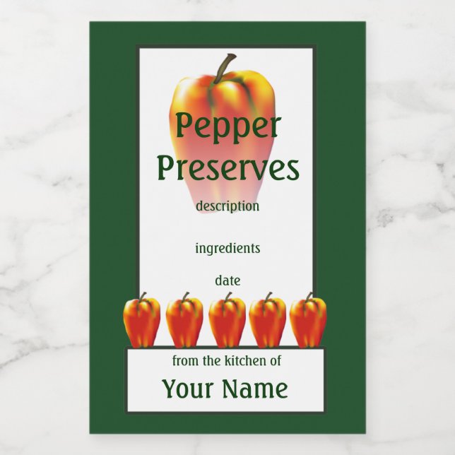 Bell Pepper hält Orange 2x3 Lebensmitteletikett (Einzelnes Label)