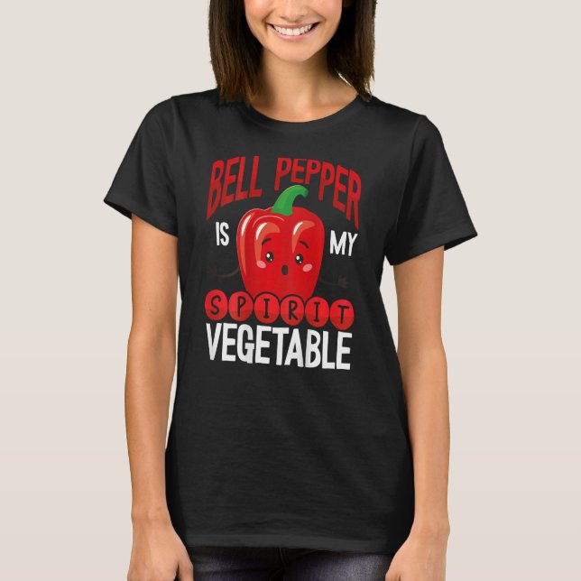 Bell Pepper Is My Spirit Vegetable Backprint Veget T-Shirt (Vorderseite)