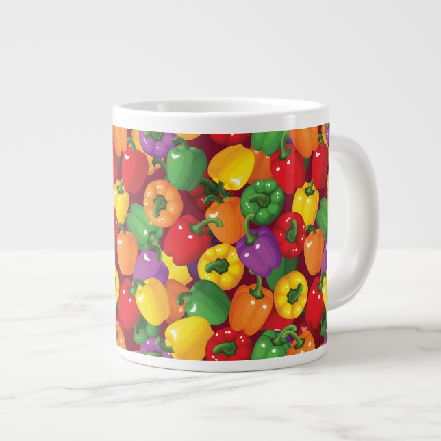 Bell Pepper-Muster Jumbo-Tasse (Vorderseite Rechts)