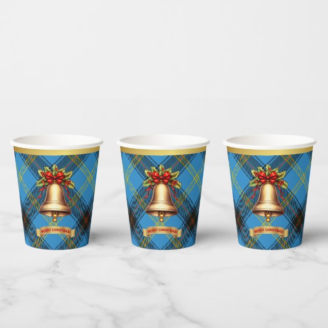 Bell Personalisiert Tartan Christmas Pappbecher (Multi)