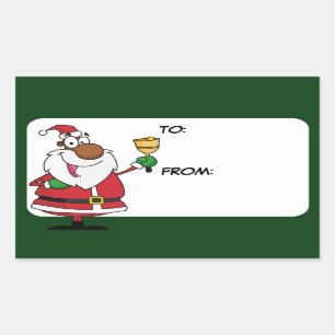 Bell Ringing Black Santa Gift Aufkleber