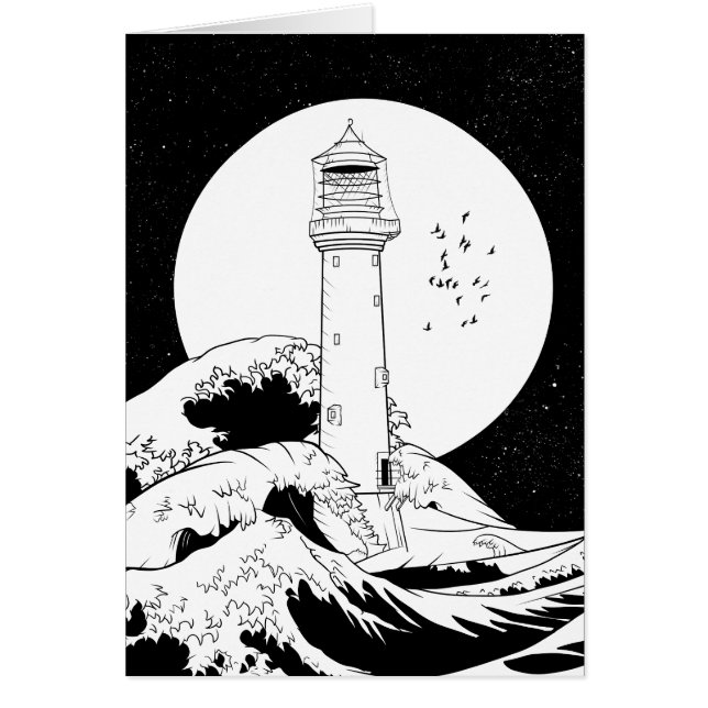 Bell Rock Leuchtturm schwarz-weiß (Vorne)