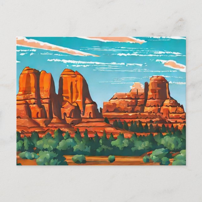 Bell Rock, Sedona, Arizona Gemälde Postkarte (Vorderseite)