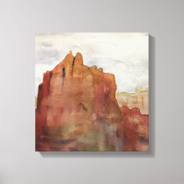 Bell Rock, Sedona, AZ - Aquarelldruck auf Leinwand (Vorderseite)
