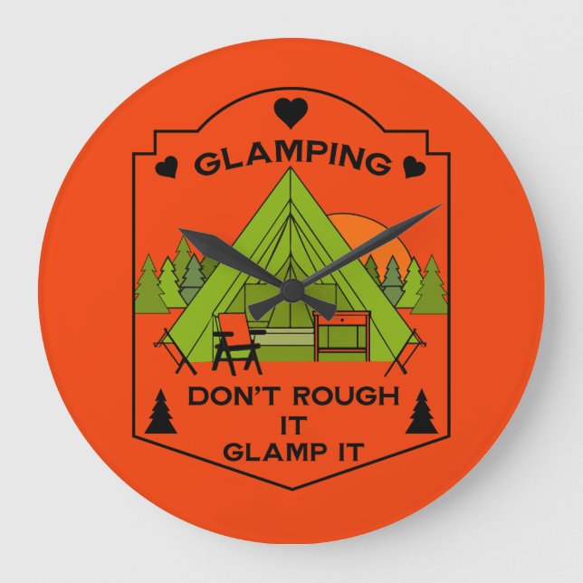 Bell Tent Glamping Große Wanduhr (Vorderseite)