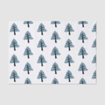 Bell Tree Muster Simple Pastel Blue Holiday