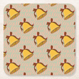 Bell und Bow Rechteckiger Pappuntersetzer