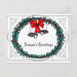 Bell Wreath Feiertagspostkarte