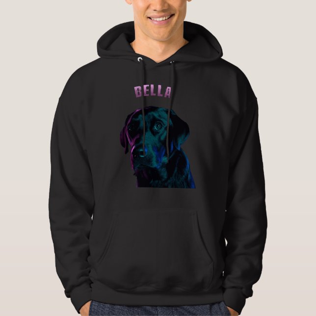 Bella Black Labrador Hoodie (Vorderseite)