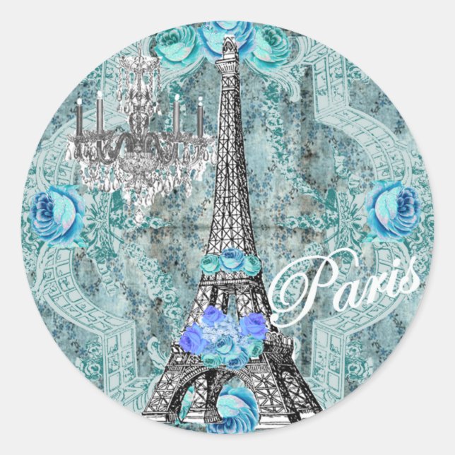 Bella Blue Marie Antoinette Eiffel Tower Aufkleber (Vorderseite)