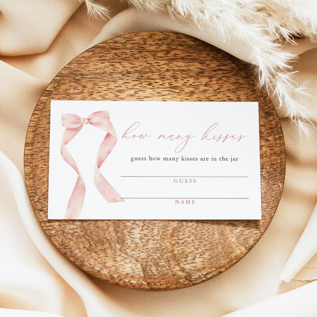 BELLA Blush Bow Tying the Knot Kisses für Mrs. Visitenkarte (Von Creator hochgeladen)