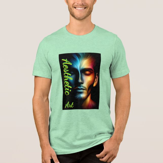 Bella+Canvas Men's Tri-blend T-Shirt, White, Adult Tri-Blend Shirt (Vorderseite)