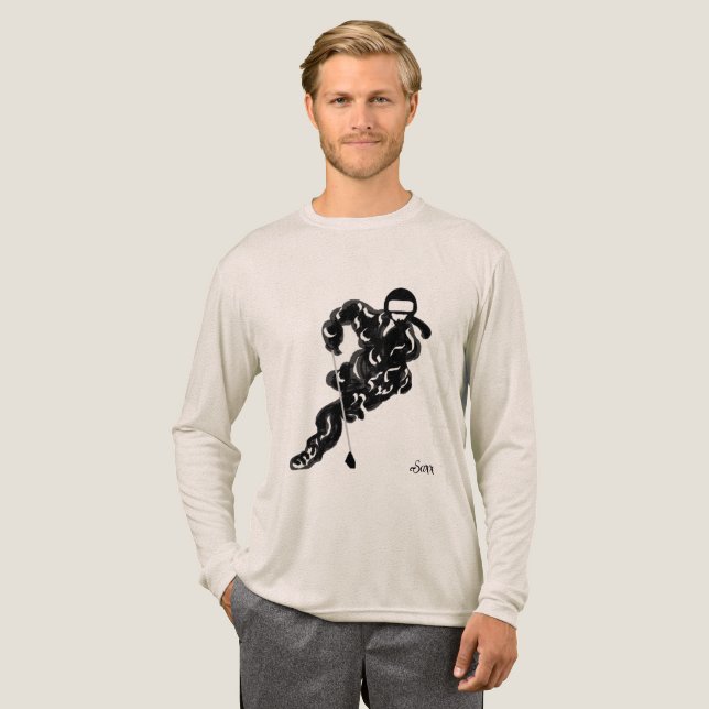 Bella Canvas Tri-blend Long Sleeve Shirt : Hockey (Volle Vorderseite)
