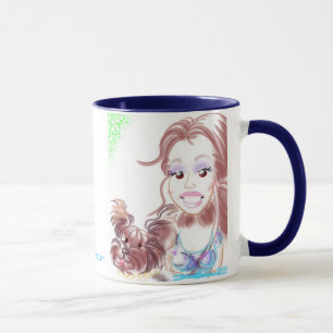 Bella die verrückte Yorkie Baby-Karikatur-Tasse Tasse