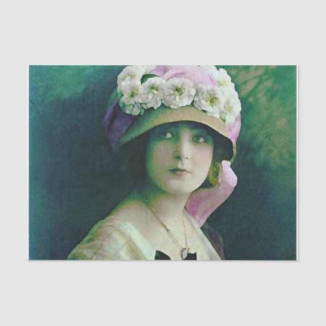 Bella, Jugendstil, digitale Malerei, schön, Dame Seidenpapier (Vorderseite)