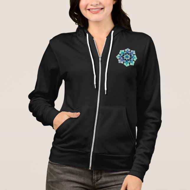 Bella Leinwand Geometric Full Zip Womens Hoodie (Vorderseite)