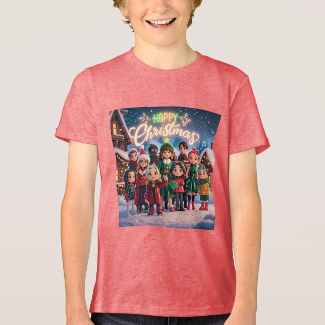 Bella+Leinwand Jugend-Tri-Mix-T - Shirt (Vorderseite)