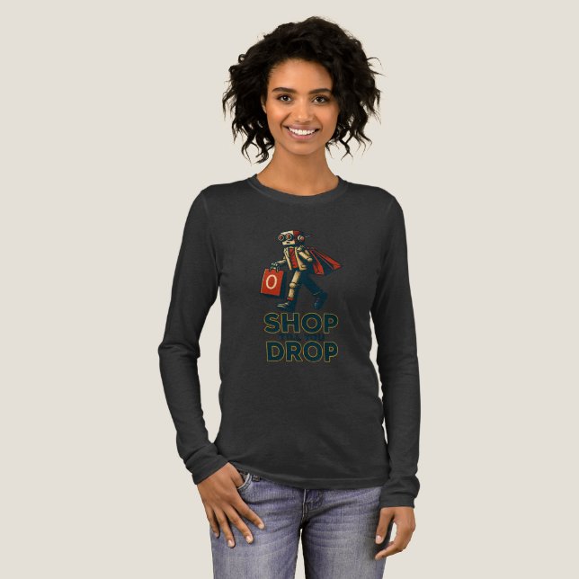 Bella+Leinwand Shirt mit langgestrecktem Ärmeln, S (Volle Vorderseite)