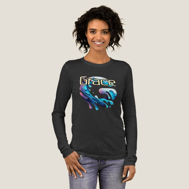 Bella+Leinwand Shirt mit langgestrecktem Ärmeln, S (Volle Vorderseite)