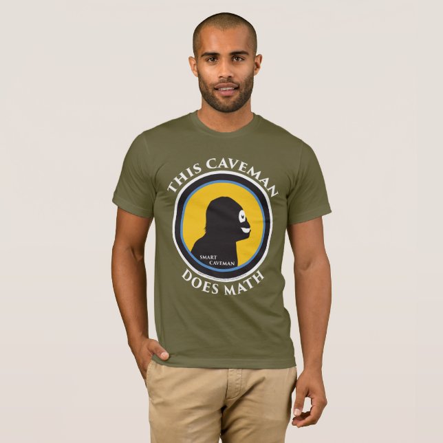 Bella Leinwand T - Shirt: Math Smart Caveman T-Shirt (Vorne ganz)
