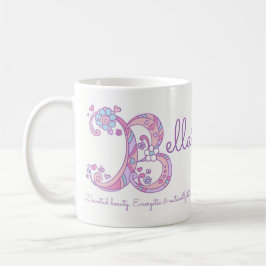 Bella Name bedeutet Herz-Blume-B-Monogramm-Tasse Kaffeetasse