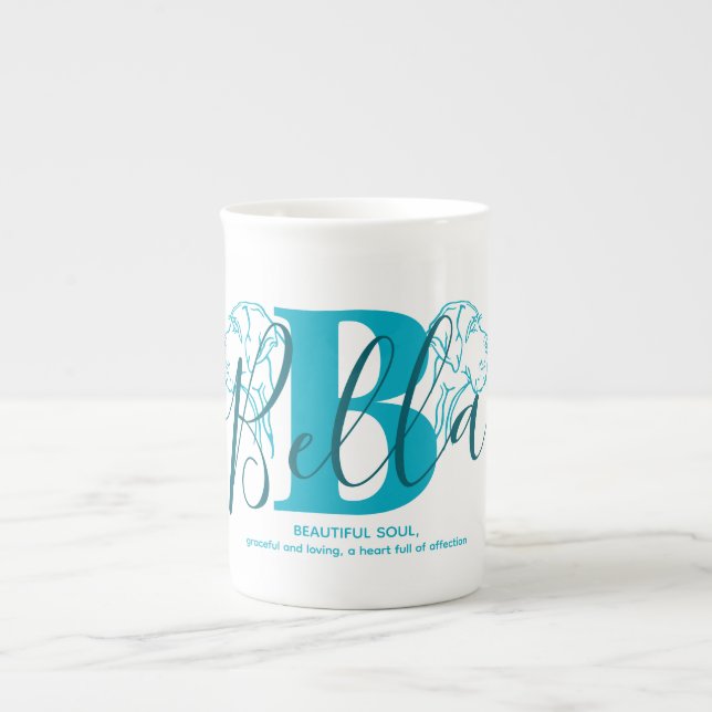 Bella Name Bedeutung Monogramm  Prozellantasse (Vorderseite)