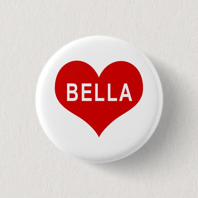 BELLA NAME Red Liebe Herztasten Button (Vorderseite)