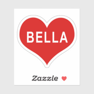 BELLA NOM Red Love Heart Vinyl Sticker