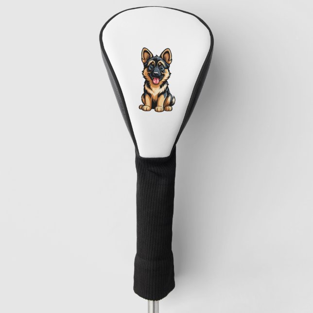 Bella the German Shepherd Pup Golf Headcover (Vorderseite)