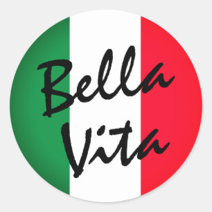 Bella Vita Aufkleber für die italienische Flagge