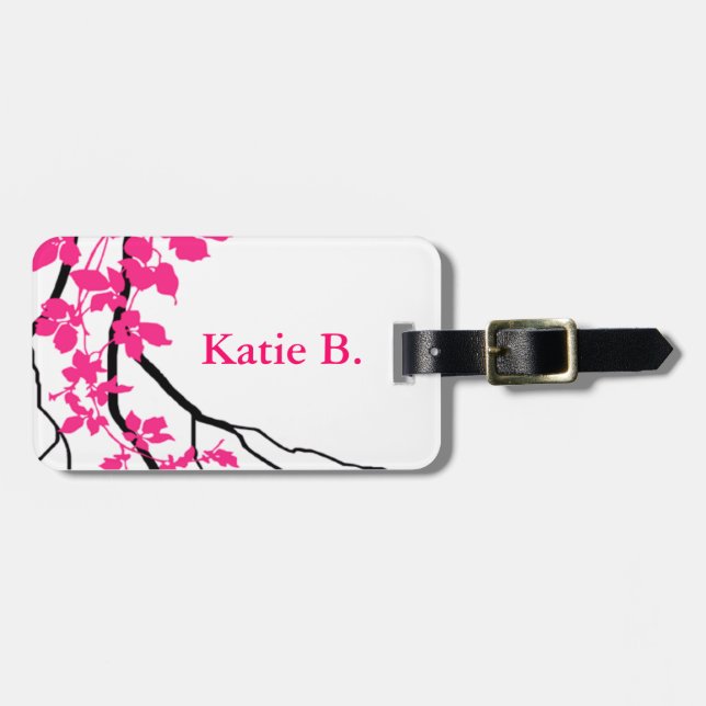 Bella wirbelnde Rebe-Kirschblüten-Weißfuchsie Gepäckanhänger (Vorderseite horizontal)
