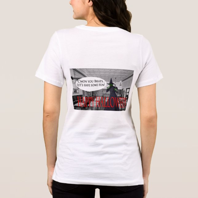 bella women tee. Happy Halloween Hexenkatze Tri-Blend Shirt (Rückseite)