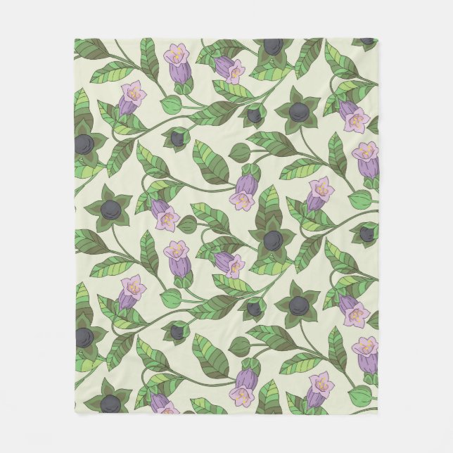 Belladonna Blume: Vintage Illustration Fleecedecke (Vorderseite)