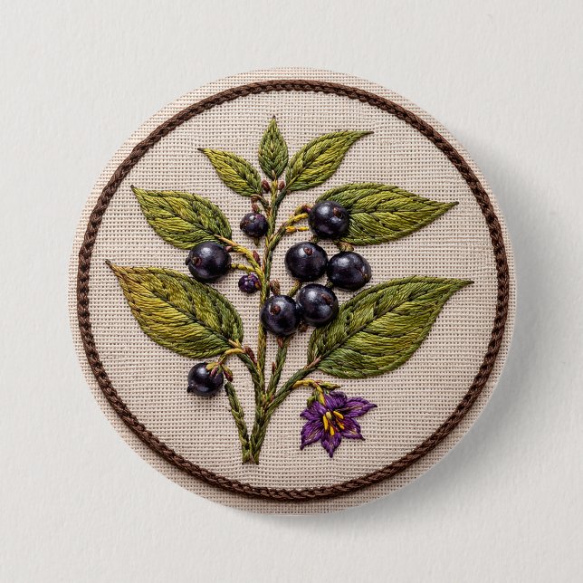 Belladonna Embroidery Large Badge Button (Vorderseite)