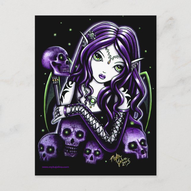 Belladonna Lila Skulpturen Fee Postkarte (Vorderseite)