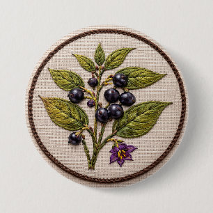 Belladonna Stickerei großes Abzeichen Button