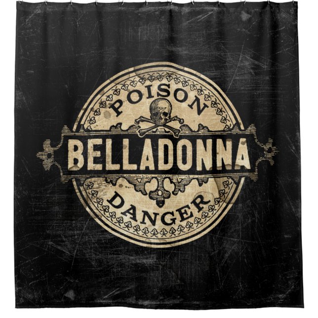 Belladonna Vintages Giftetikett Duschvorhang (Vorderseite)