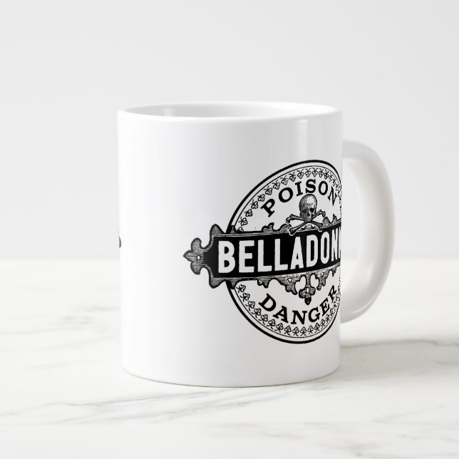 Belladonna Vintages Giftetikett Jumbo-Tasse (Vorderseite Rechts)