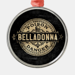Belladonna Vintages Giftetikett Silbernes Ornament