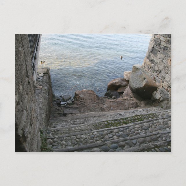 Bellagio, Italien ~ Treppen Postkarte (Vorderseite)