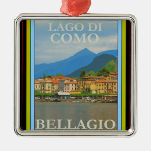 Bellagio Italy Poster Ornament Aus Metall