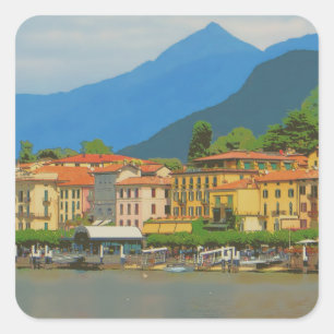 Bellagio Italy Poster Quadratischer Aufkleber