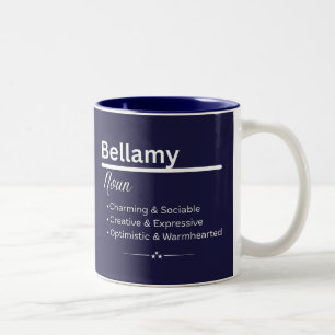 Bellamy Personalisierter Namens-Kaffeebecher Zweifarbige Tasse