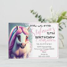 Belle 3D Spirit Pony 2 Anniversaire Invitation