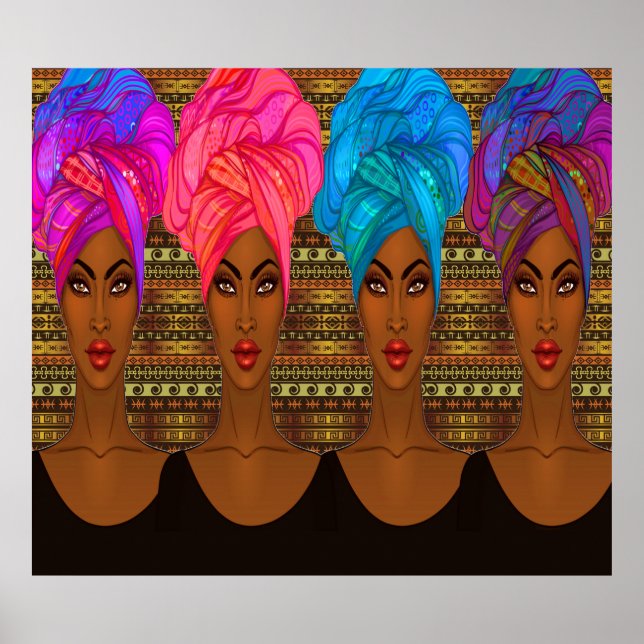 Belle affiche Africaine Américaine - Black Woman (Devant)